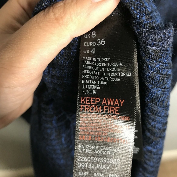 NWT Topshop Ribbed Blue Heathered Bodycon Dress - Picture 4 of 7